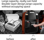 Car Backseat Organizer with Touch Screen Tablet Holder,7 Storage Pockets Protectors Kick Mats Travel Accessories for Kids-Black