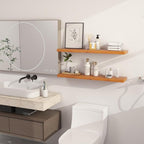 Vivelove Solid Wood Floating Shelves 36 Inches Long, 8”Deep x 1.4” Thick Wall Shelves for Bathroom, Living Room, Kitchen, Bed