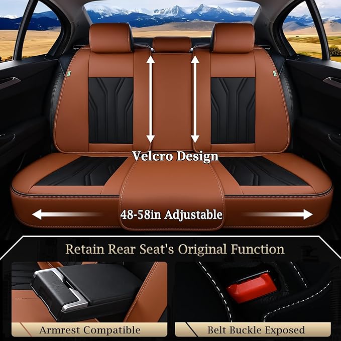 FLORICH Rear Seat Covers Leather Car Seat Covers Waterproof Back Seat Cover Automotive Seat Covers Universal Seat Cushion Pro