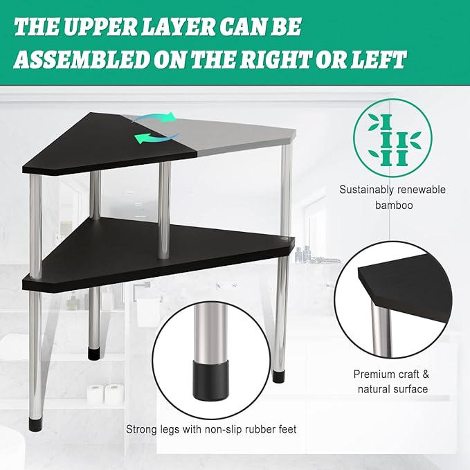 Weenson Bathroom Counter Organizer Over Sink for Toiletries, Makeup, Kitchen Countertop Organizer Spice Rack for Salt, 2-Tier