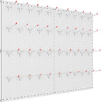TORACK Metal Pegboard Panels and Hooks for Garage, Workbench, Shop, Shed Tool Organizer Peg Board with 1/8" & 1/4" Holes, Mod