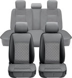 Elantrip Car Seat Cover Full Set Leather Car Seat Protector Universal fit for Most Cars SUVs and Trucks Water Proof Front and