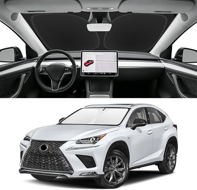 Custom Fit Windshield Sun Shade for Lexus NX 2015-2021, Blocks UV & Heat, Front Window Sunshade Accessorie, Easy Fold & Store Keep Your Car Cooler