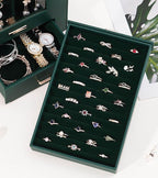 Homde Jewelry Organizer with Transparent Window Necklace Hooks Gift for Women Jewelry Box Display Case for Necklaces Rings Ea