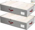 Criusia Under Bed Storage Bins with Clear PVC Lids – 2 Pack Large Underbed Organizers with Heavy-Duty Handles, Reinforced wit
