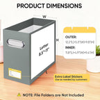 BALEINE File Organizer Box, Cardboard File Folder Organizer with Handle for Letter Size, Portable Collapsible Hanging Filing 