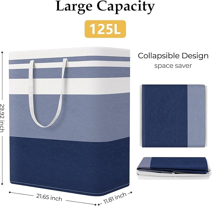 StorageRight Laundry Basket Hamper Large Collapsible Laundry Hamper with Easy Carry Handles，Freestanding Clothes Hampers for 