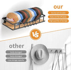 Natural Wood Hat Racks for Baseball Caps Peaked Caps Wall Hat Organizer Fit 40 Caps Holder, 2 Packs Sturdy Wall Mounted Snapb