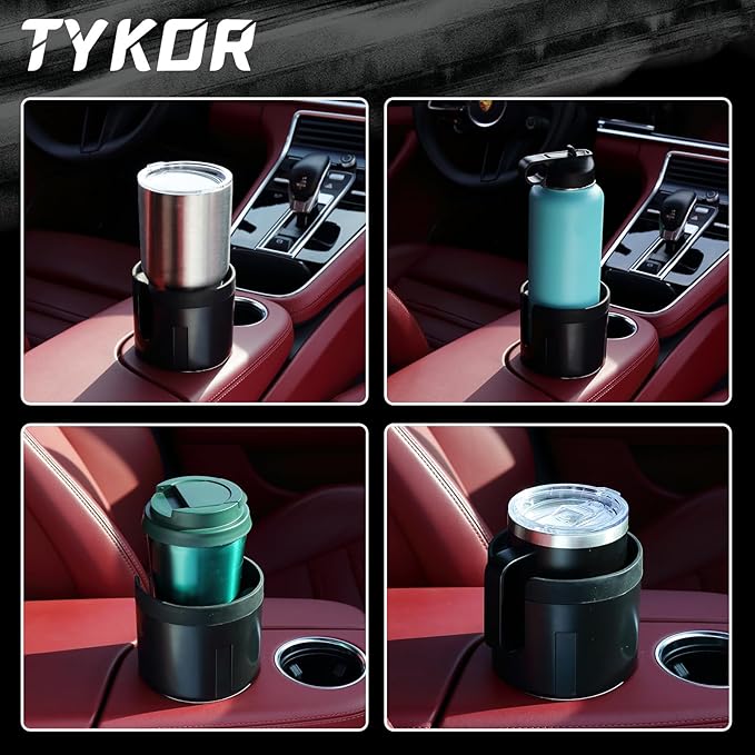 TYKOR Car Cup Holder Expander Adapter with Offset Base, Cup Holder Extender for Car Compatible with Yeti 14/24/36oz, Hydro Fl