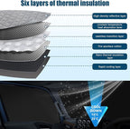 Side Window Sun Shade for International Lonestar LT MV Series 2018-2026, Custom Fit 210T Reflective Sunshade for Semi Truck, 6-Layer Heat Insulation Privacy Protector,2PCS