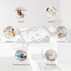 Dobbyby Vanity Tray Makeup Organizer Cosmetics Storage Bathroom Skincare Organizer Countertop Display Rack in Dresser Stainle