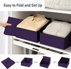 DIMJ Closet Storage Bins 10 Pack - Fabric Storage Baskets for Shelves, Collapsible Clothes Organizer with Handles, Trapezoid 