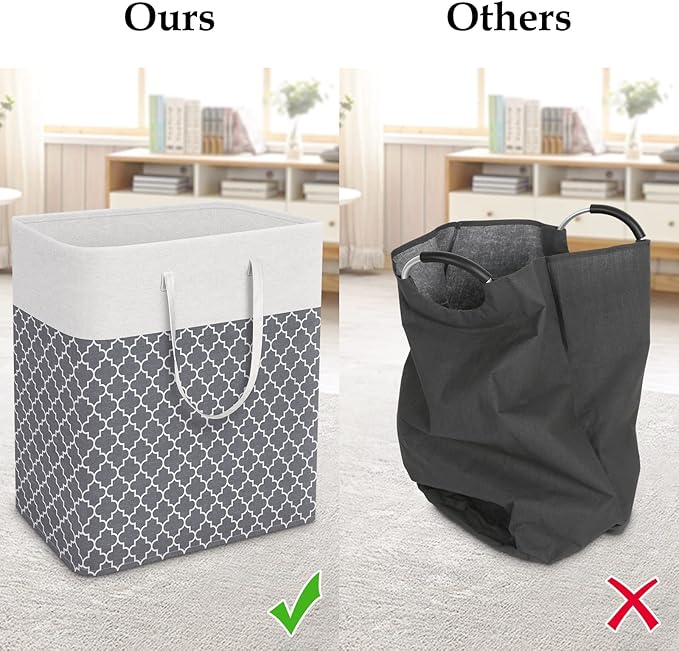 StorageRight Laundry Basket Hamper Large Collapsible Laundry Hamper with Easy Carry Handles，Freestanding Clothes Hampers for 