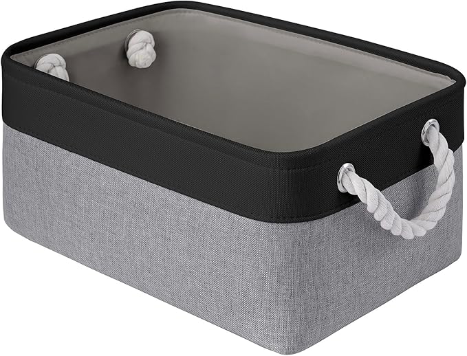 Storage Baskets for Shelves 13.8x9.8x6.7 Inch, Foldable Fabric Storage Bins with Handles, Small Storage Baskets for Organizin