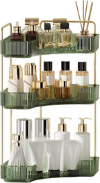 YCIA&DONE Corner Bathroom Counter Organizer, Makeup Organizer for Vanity, Skincare Cosmetic Perfume Tray, Corner Countertop S