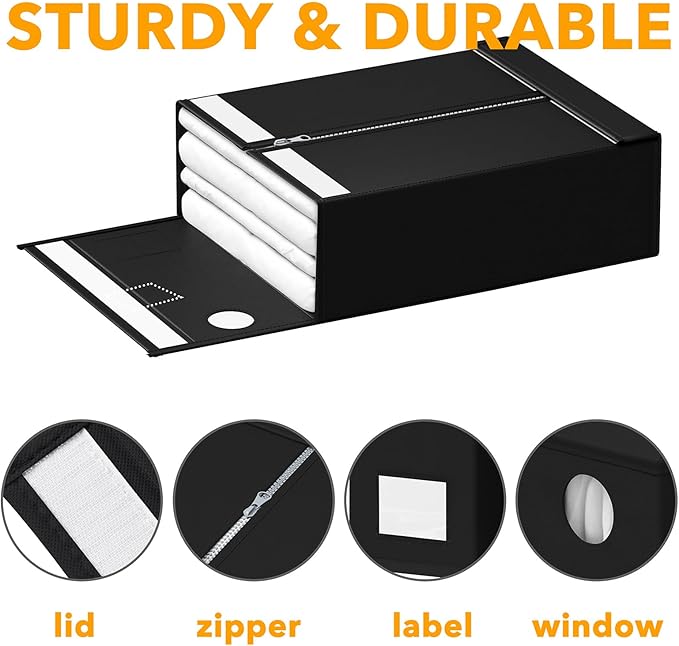 SpaceAid 12 Pack Bed Sheet Organizers and Storage, Foldable Sheet Organizer for Linen Closet, Set Folder Keeper with Window X