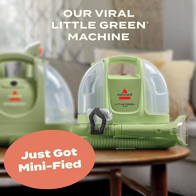 BISSELL Little Green Mini Portable Carpet and Upholstery Deep Cleaner, Car/Auto Detailer, with HydroRinse Self-Cleaning Tool 