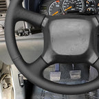 MEWANT DIY Black Solid Embossed Faux Leather Steering Wheel Cover for Chevy Silverado 1500 Astro Blazer C/K Kodiak S10