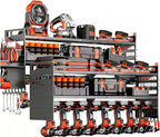 2-Pack Large Power Tool Organizer Wall Mount,Heavy Duty Cordless Tool Organizer with 18 Drill Holder,600 Lbs Capacity 3-Layer
