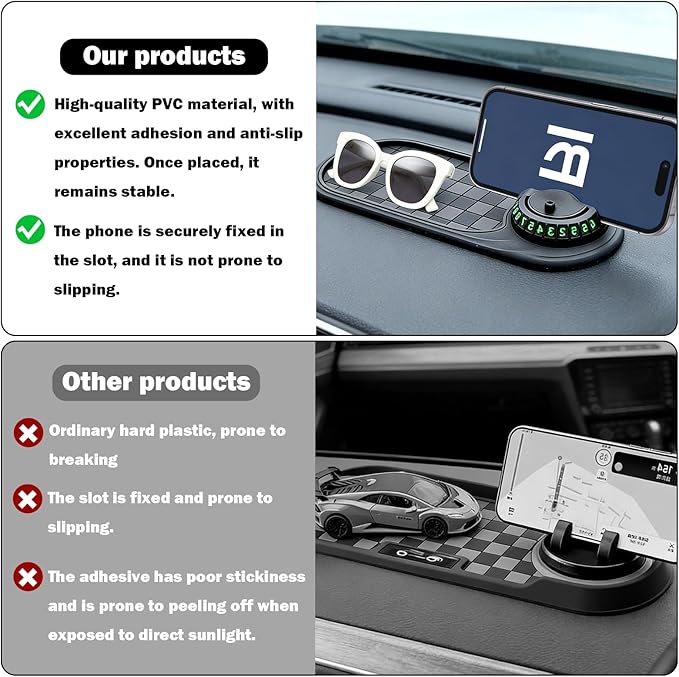 Multifunctional Car Anti-Slip Mat, Multifunction Car Anti-Slip Mat, Multi Function- Universal Non-Slip Dashboard Pad to Secur