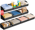 Homsorout Large Closet Organizers and Storage Bins - 10 Pack Trapezoid Storage Baskets for Shelves, Foldable Fabric Baskets w