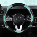 HighnessHwoo Car Steering Wheel Covers for Women Padded Carbon Fiber PU Leather Cute Auto Interior Accessories for Vehicle, S