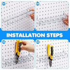Hanaive 4 Pieces Pegboard Pliers Holder, Holds 11 Plier Per Rack, Steel Pegboard Hooks Pliers Peg Board Organizer Accessories