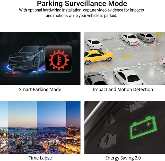 THINKWARE Q200 2K 1440P QHD Dash Cam for Cars, WiFi, WDR, Speed Red Light Cam Alerts, ADAS, 256GB Max, Parking Monitor, Super