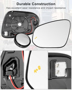 Blind Spot Heated Mirror Glass Fit for Toyota RAV4 4runner Tacoma Venza 2013-2025 Replace 8790704010 879610R080 879610R090 879610R210 879610R220 8796142E00, Left Driver Side