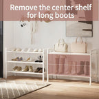3-Tier Metal Shoe Rack, Sturdy Floor-Mounted Storage Organizer for Closet Entryway Garage Dorm Room, Easy Assembly Multi-Purp