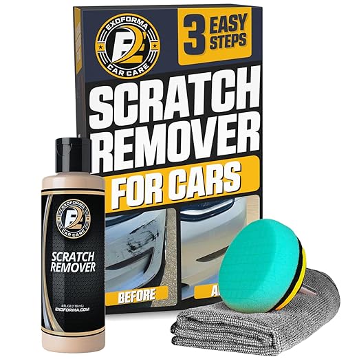 ExoForma Car Scratch Remover Kit for Scratches & Swirls - Paint Correction System with Drill Attachment, Polishing Pad & Microfiber Towel - Restores Color, Gloss, and Shine - for All Paint Finishes