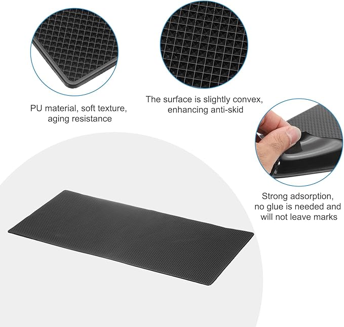 HARFINGTON 4pcs Car Dashboard Anti-Slip Mat 15.7" x 8" Universal Sticky Dash Pad Washable Reusable Car Non-Slip Mats for Phon