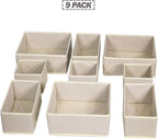 DIOMMELL 9 Pack Foldable Cloth Storage Box Closet Dresser Drawer Organizer Fabric Baskets Bins Containers Divider for Baby Cl