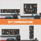 Ultrawall Metal Peg Board Panels with Hooks, Pegboard Wall Tool Organizer for Garage, 74pcs Peg Board with Accessories, 16"X1