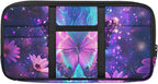 Butterfly Print Car Sun Visor Bag Auto Interior Accessories Pocket Organizer with Zipper 11.81 x 5.9 Inch Storage Pouch Holder for Pen,Driving License etc