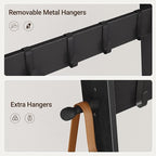 ELYKEN Blanket Ladder, 5-Tier Farmhouse Wooden Rack with Synthetic Leather Pocket, 4 Removable Hooks, Decorative Leaning Ladd