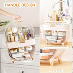 Yieach Countertop Makeup Organizer for Vanity,Large Capacity Skincare Organizers With Drawers and Makeup Brush Holder,Cosmeti