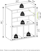 Furinno PASIR Book Shelf, 3-Tier Display Bookshelf, Bookcase, 11.8 x 23.6 x 28.1, for Living Room, Bedroom, Home Office, Fren