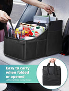 YOHOOLYO Car Seat Organizer Backseat Car Organizer with 4 Compartments, 4 Cup Holders and 7 Mesh Pockets for Front and Rear Seat, Black