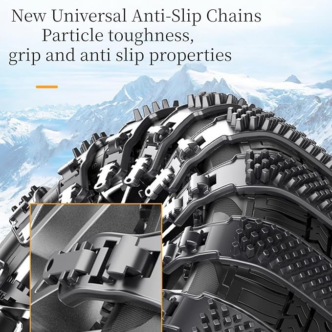 10 Pack Tire Chains, Universal Emergency Tire Chains, Adjustable Plastic Anti-skid Ties,Safety Chains for Most Cars, SUV Truc