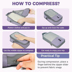 BAGAIL 6 Set Lightweight Compression Packing Cubes with Packing List, Anti-Tearing Expandable Organizer Bags for Travel, Dust