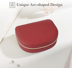 ProCase Travel Size Jewelry Box, Medium Portable Seashell-Shaped Jewelry Case, 2 Layer Jewelry Organizer in PU Leather for Wo