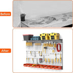 TORACK Metal Pegboard with Peg Board Hooks, Tools Storage Pegboard with Pegboard Hooks, Wall Mounted Storage Bins, Shelves, T