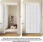 Jilron Accordion Door Curtain Set - 100% Blackout, with Curtain Rod Included, for Bedroom Privacy Protection (White-43 W x 78