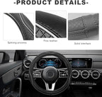 Car Steering Wheel Cover, 15 Inch Anti-Slip Breathable Leather Auto Steering Wheel Protector, Full Surround Soft Steering Whe