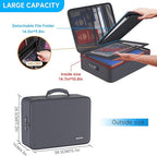 ENGPOW 5200℉ Fireproof File Organizer Bag with 13 Pocket Accordion File Folder,Document Organizer Box with Lock&Labels,Multi-