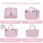 Baby Diaper Caddy Organizer for Girl Boy Rope Nursery Storage Bin Basket Portable Holder Tote Bag for Changing Table Car Trav