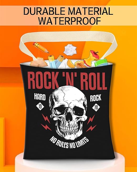 Car Trash Can, Durable Hanging Car Trash Garbage Bag, Cute Automotive Garbage Cans Organizer, Black Rock Skull