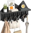 HOOBRO Wall Hooks with Shelf, Coat Rack with Shelf Wall-Mounted, Entryway Wall Key Holder, Hat Rack for Walls, Purse Hanger f