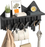 HOOBRO Wall Hooks with Shelf, Coat Rack with Shelf Wall-Mounted, Entryway Wall Key Holder, Hat Rack for Walls, Purse Hanger f